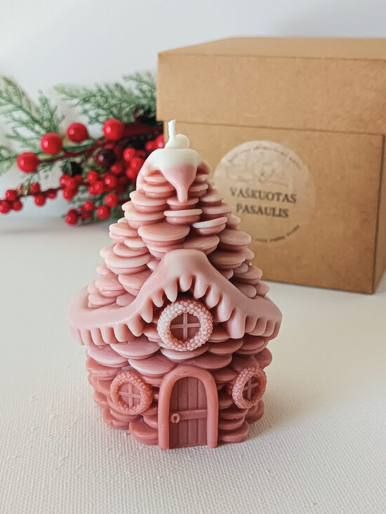 Sojų vaško žvakė „Imbierinis namelis“